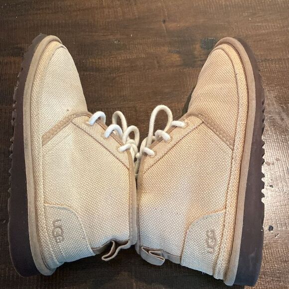 UGG Nuemel Tan Canvas Ankle Boots size 8 women’s - Picture 9 of 11